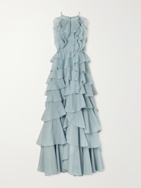 Aje. Cleo Ruffled Tiered Organza Gown