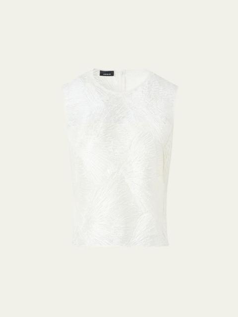 AKRIS Lacquered Sea Fan Lace Sleeveless Top