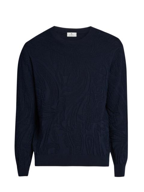 Etro Men's Roma Cotton Crewneck Sweater - Dark Blue
