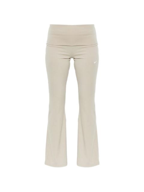 Nike logo-embroidery flared leggings