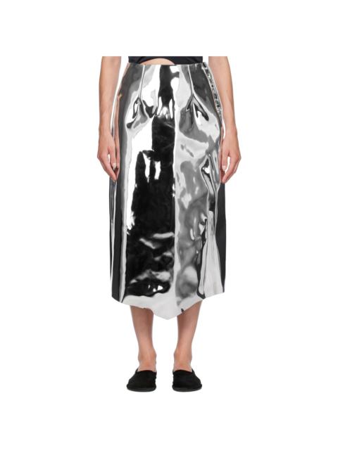 MARIE ADAM-LEENAERDT Silver Reflector Midi Skirt