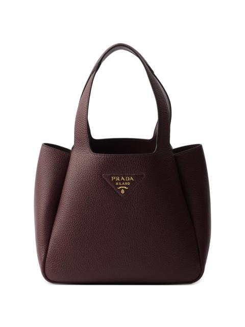 Prada Women's Small Leather Tote Bag - Dark Red