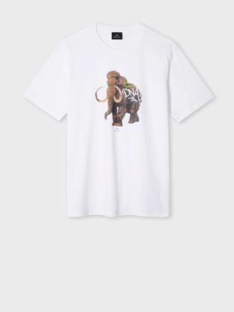 Paul Smith White 'Graffiti Mammoth' Print T-Shirt