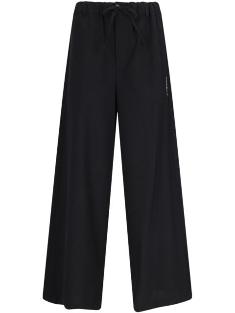 Marni logo-print flared trousers