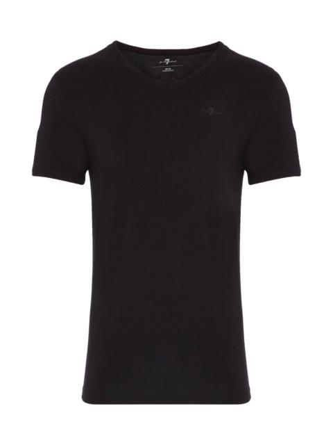7 For All Mankind V-Neck Tee 2 Pack in Black