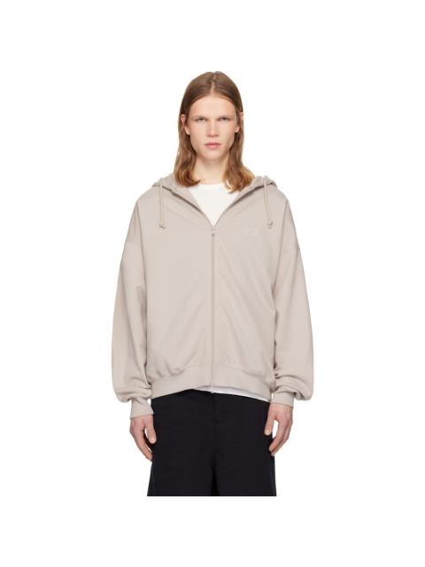 Y-3 Taupe Brushed Terry Zipper Hoodie