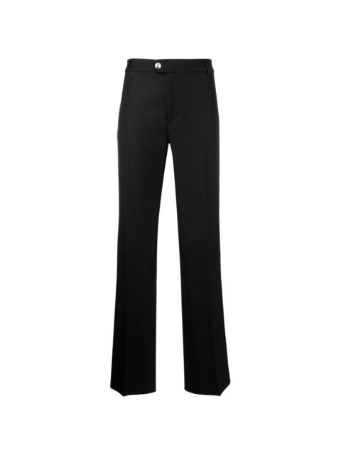 crystal-button straight-trousers