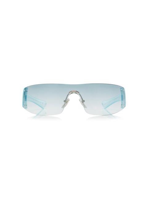 GUCCI Crystal Mask-Frame Sunglasses blue