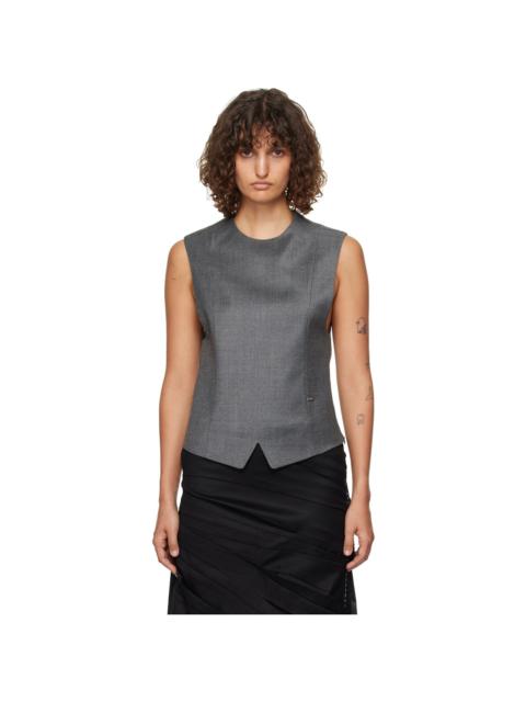 ADER error Gray Flut T-Shirt | REVERSIBLE