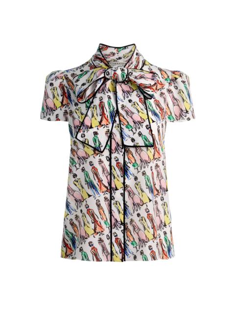 Alice + Olivia JEANNIE STACEFACE SILK BLOUSE