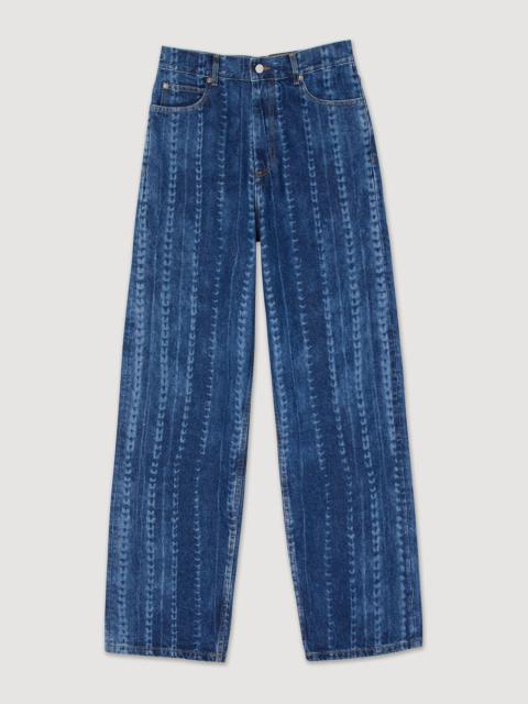 Sandro Faded patterned jeans
