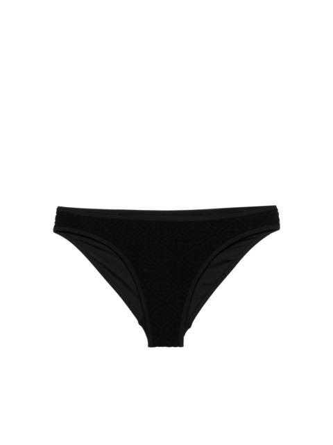 logo-embossed textured bikini brief