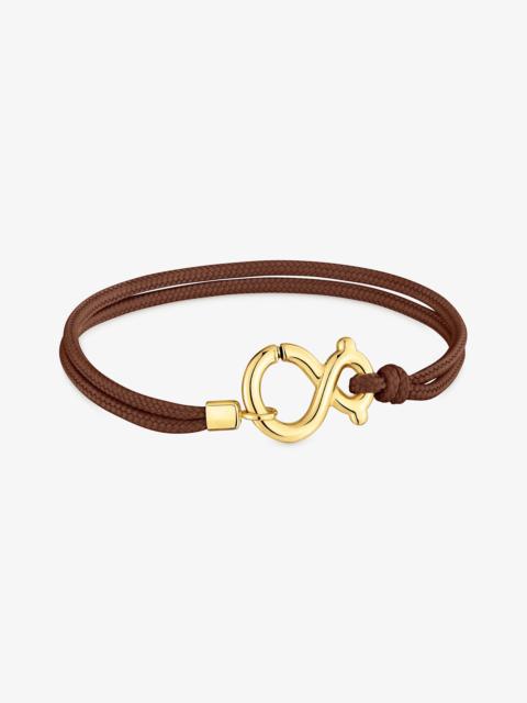 TOUS Bracelet with 18kt gold vermeil and brown cord TOUS Infinity