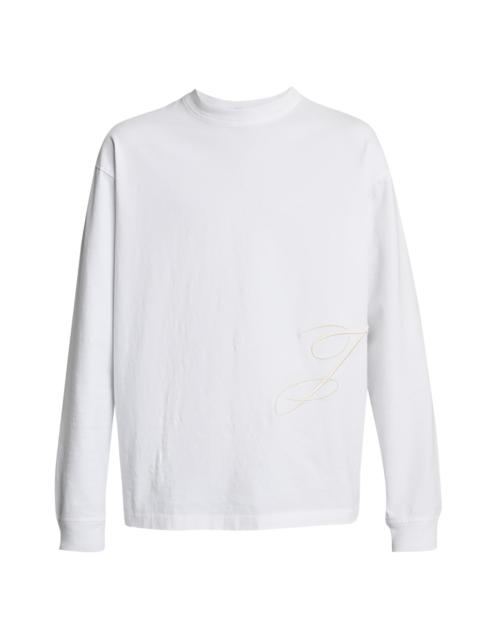 JACQUEMUS Men's J-Embroidered Long-Sleeve T-Shirt - White