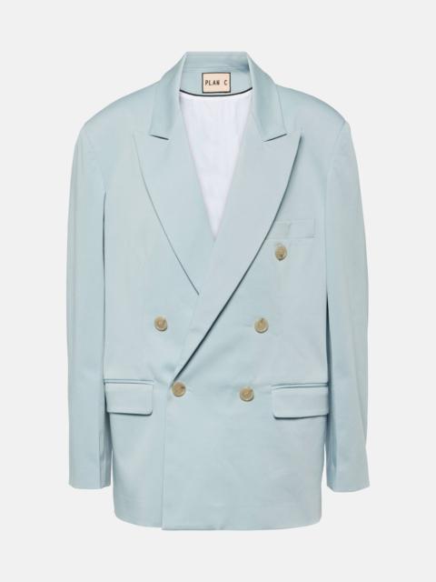 Oversized cotton-blend blazer