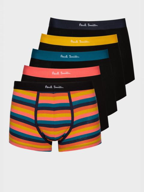 Paul Smith Black 'Artist Stripe' Boxer Briefs Five Pack