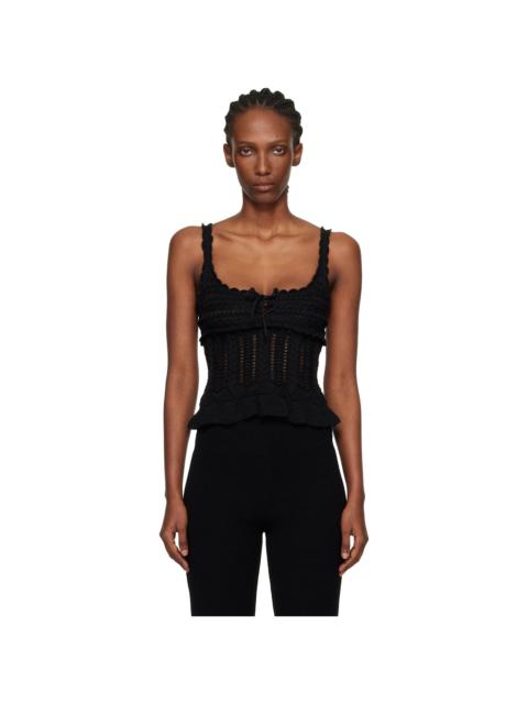 Isabel Marant Étoile Black Neves Frilly Cotton Knit Top