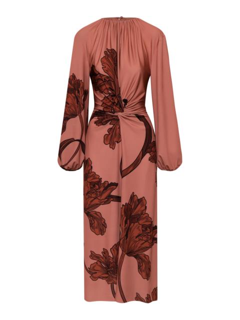 ANDRES OTALORA Llamado Por Ti Printed Midi Dress pink