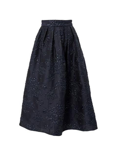 CAROLINA HERRERA floral-jacquard midi skirt