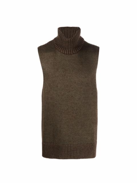 roll neck knitted vest