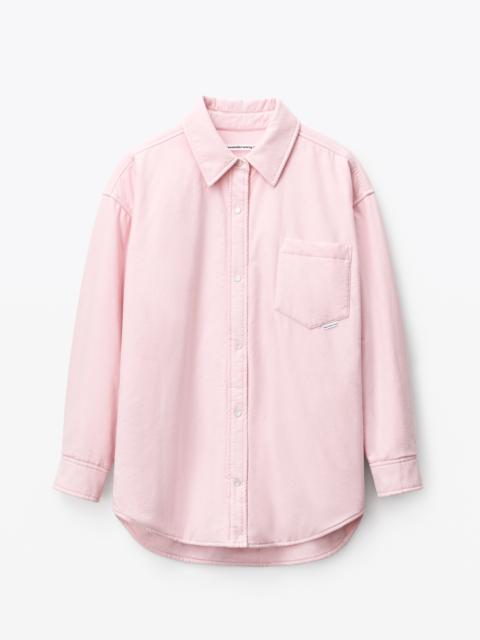 Alexander Wang PADDED SHIRT JACKET IN STRIPED COTTON