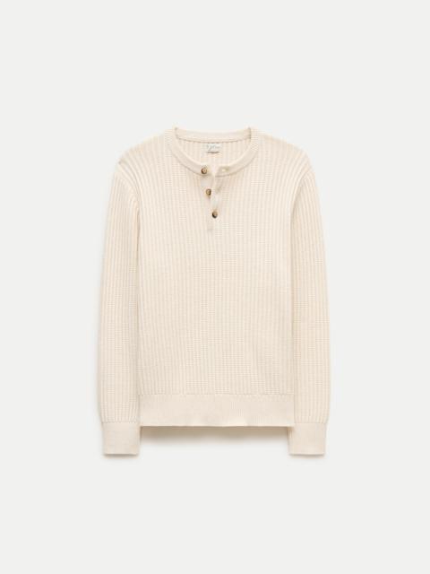 J.CREW Fisherman-rib henley sweater in cotton