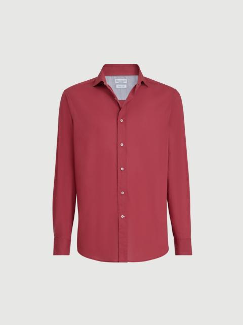 Brunello Cucinelli Lightweight muslin easy fit shirt with spread collar