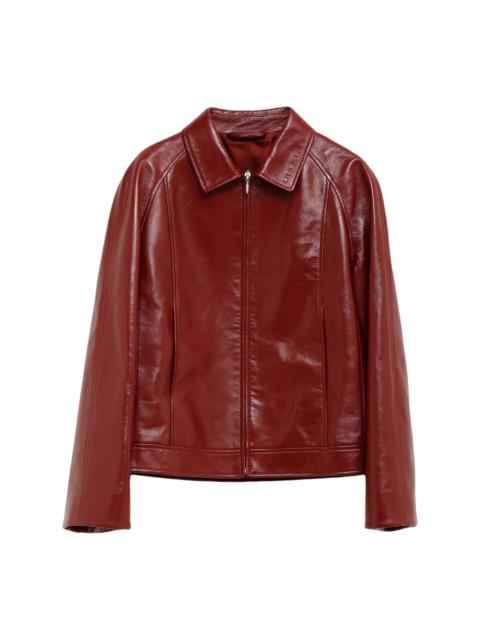 GUCCI rear elasticated leather jacket