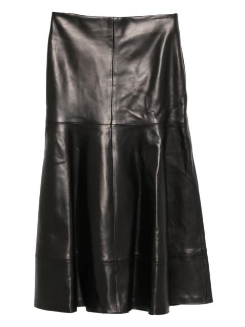 BRANDON MAXWELL flared-hem leather skirt