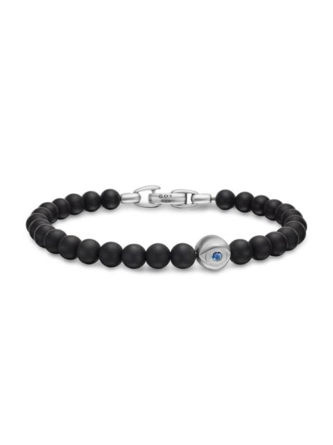 DAVID YURMAN Men's Spiritual Beads Evil Eye Bracelet In Sterling Silver - Black Onyx