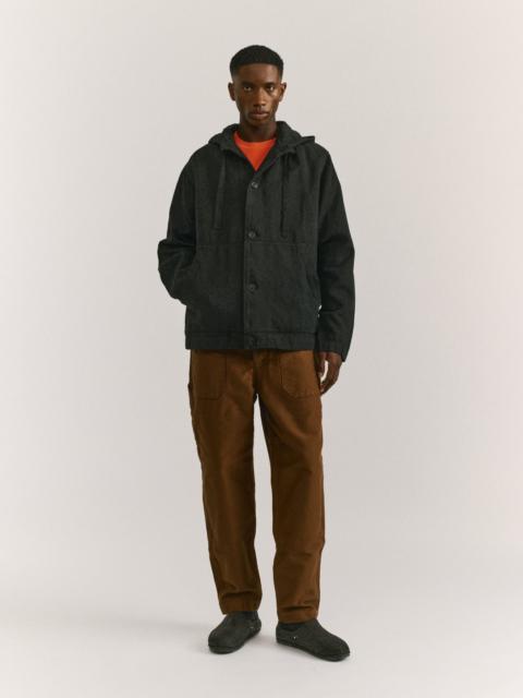 CASEY/CASEY WORKER HOODIE - CLEANY - BLACK