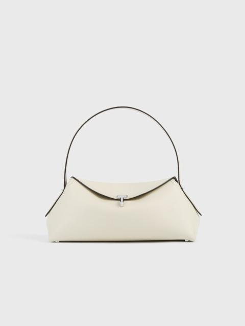 TOTEME T-lock grained-leather shoulder milk