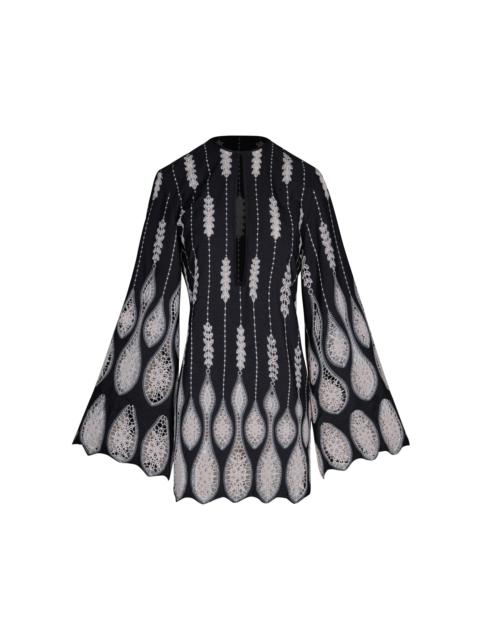Vision Seeking Embroidered Lace Mini Dress black