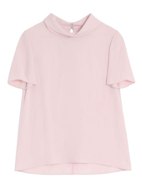 Valentino hook-and-eye georgette top