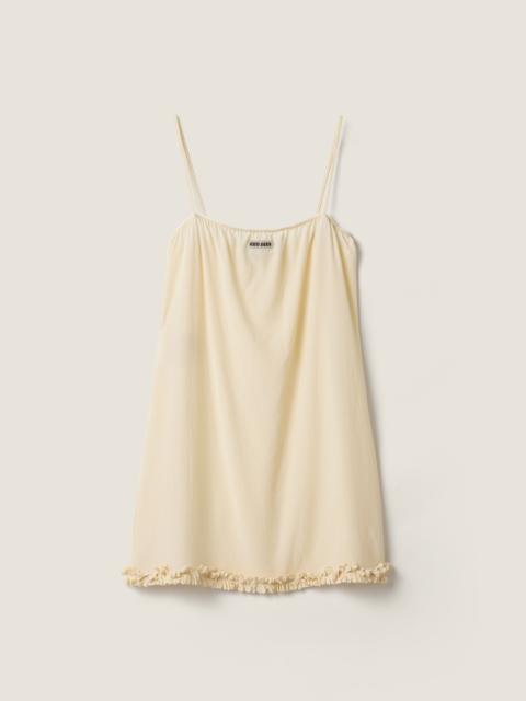 Miu Miu Embroidered marocain crepe dress