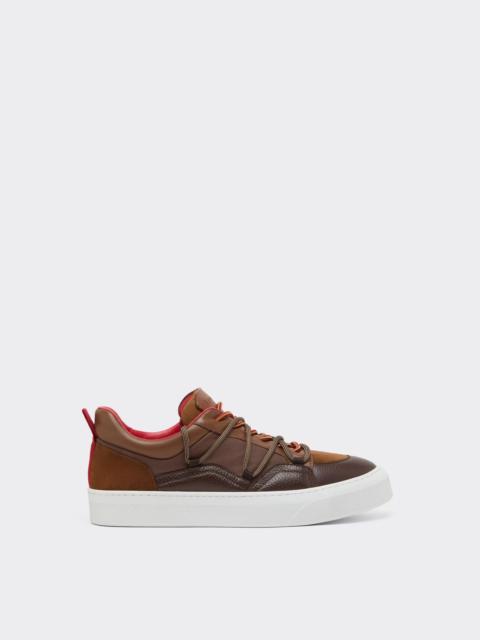 Ferrari Low-top trainers in smooth and suede leather