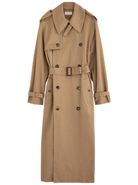 SAINT LAURENT Saint Laurent Double-breasted Cotton Twill Trench Coat
