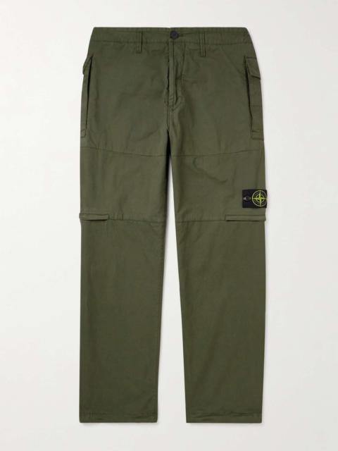 Stone Island Straight-Leg Logo-Appliquéd Cotton-Blend Twill Cargo Trousers