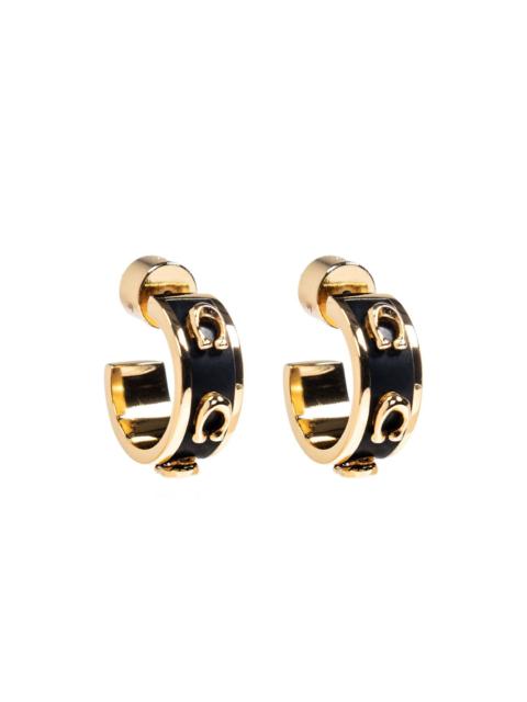 COACH enamel hoop earrings
