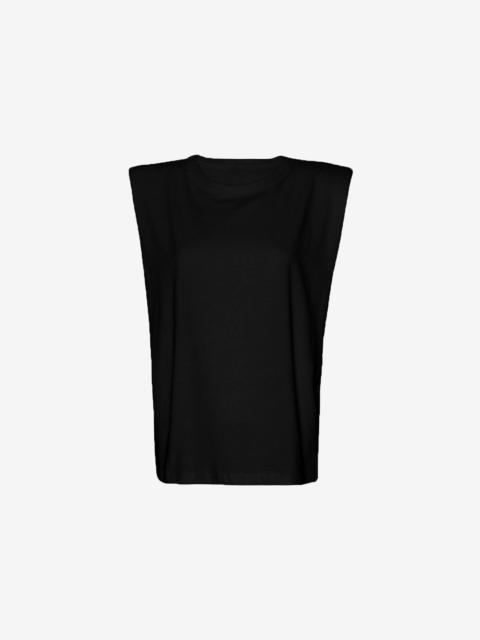 The Frankie Shop Eva Padded Shoulder Muscle T-Shirt - Black