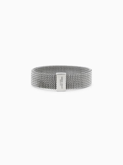 GIORGIO ARMANI STEEL AND STERLING SILVER BRACELET