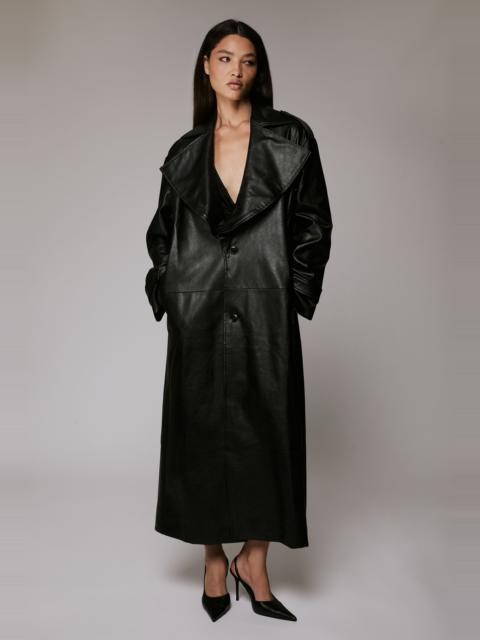 BARDOT Reilia Vegan Leather Coat In Black