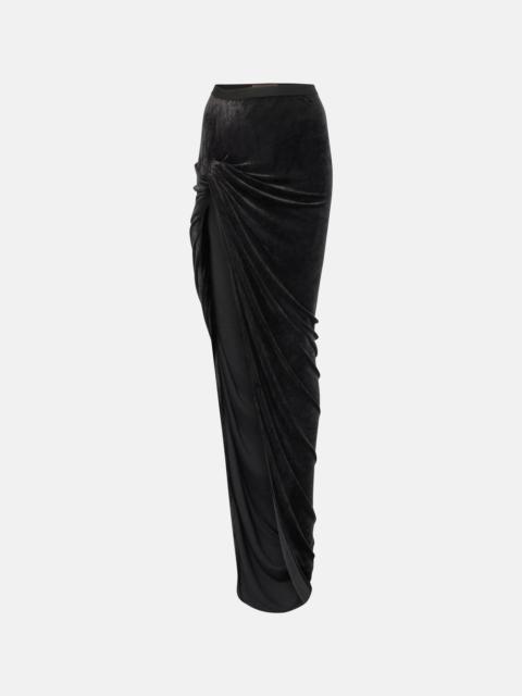 Rick Owens Lilies Lilies Twist Edfu velvet maxi skirt