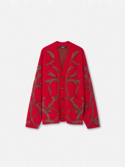 VERSACE Acanthus Leaves Mohair-Blend Cardigan