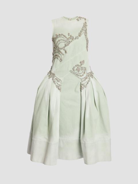 Erdem FIT AND FLARE MIDI DENIM DRESS