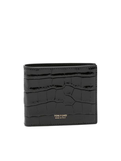 TOM FORD croc-effect glossy wallet