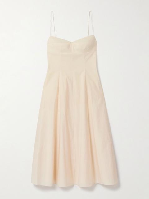 KHAITE Isabella cotton-canvas midi dress Cream