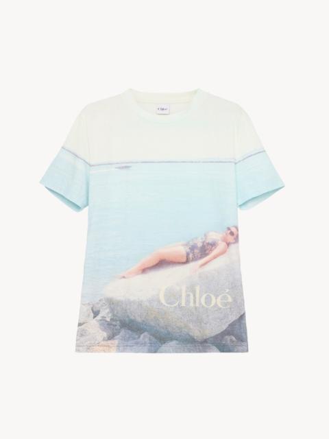 Chloé CREW-NECK LOGO T-SHIRT IN COTTON JERSEY