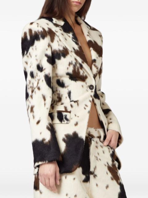 GIUSEPPE DI MORABITO cow-print single-breasted blazer