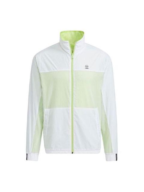 Men's adidas neo Stand Collar Colorblock Zipper Jacket Autumn Colorblock HD4627